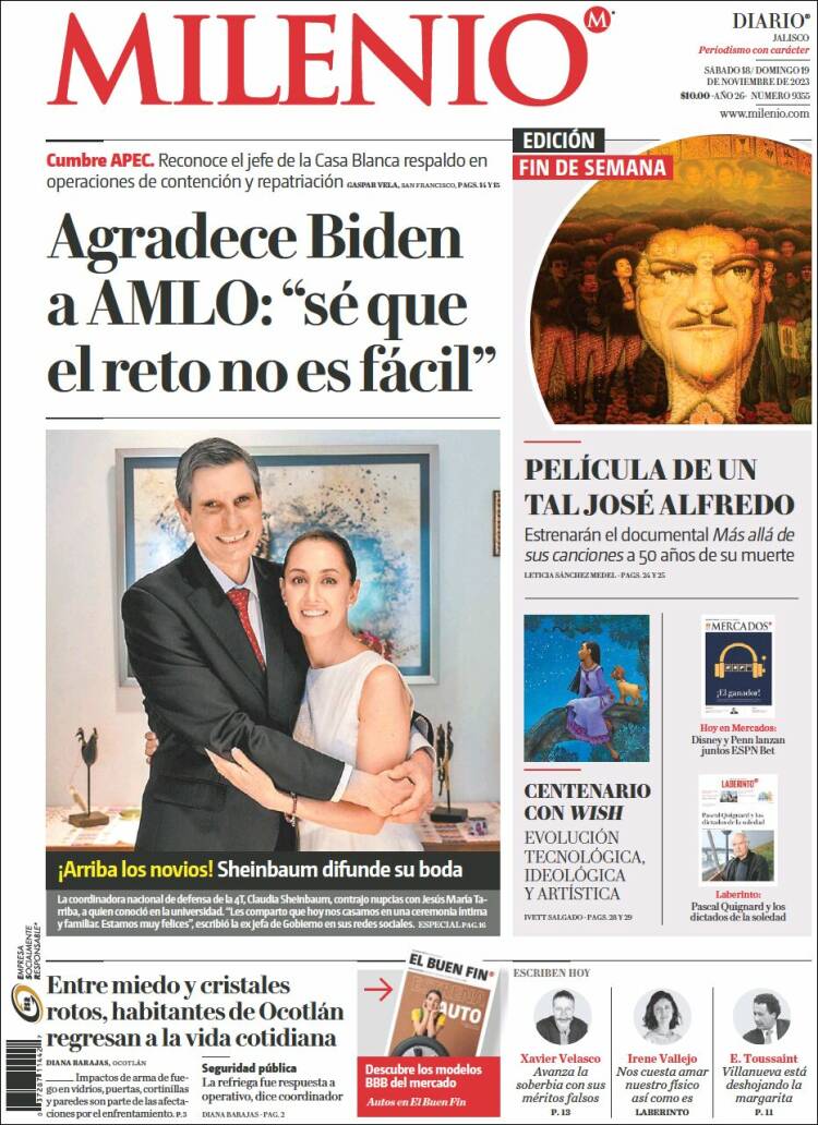 Portada de Milenio - Jalisco (M&eacute;xico)