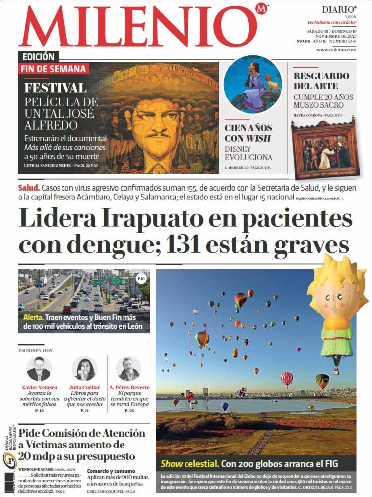 Portada de Milenio de León (M&eacute;xico)