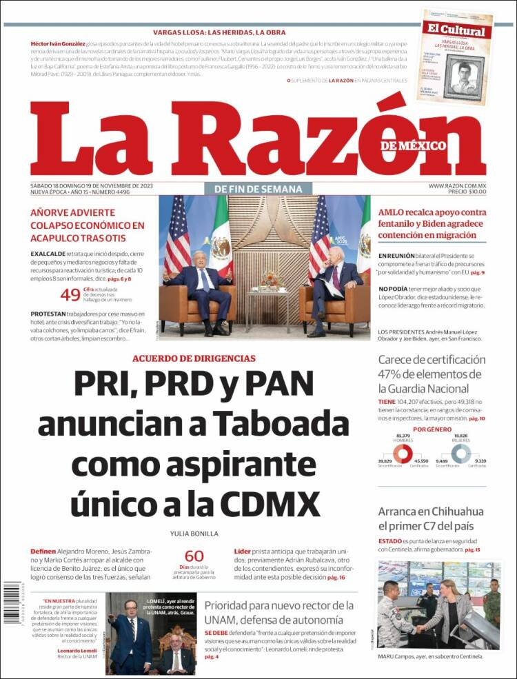 Portada de La Razón (M&eacute;xico)