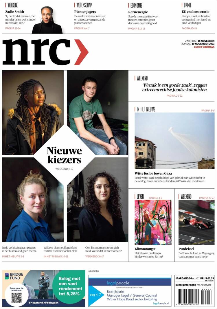 Portada de NRC Handelsblad (Pa&iacute;ses Bajos)