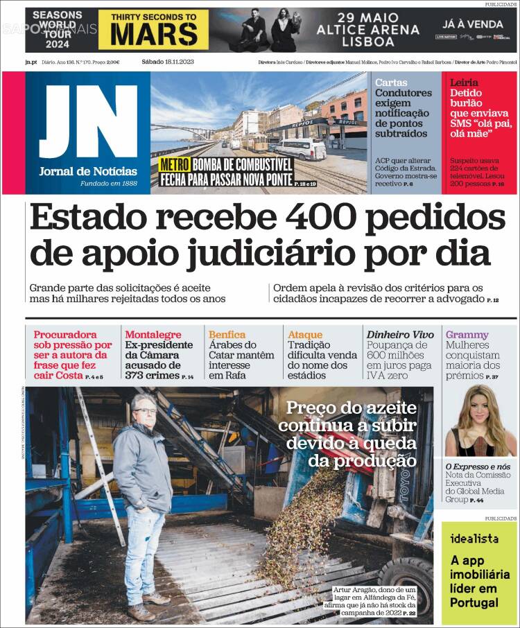 Portada de Jornal de Notícias (Portugal)