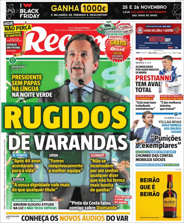 Portada de Record (Portugal)