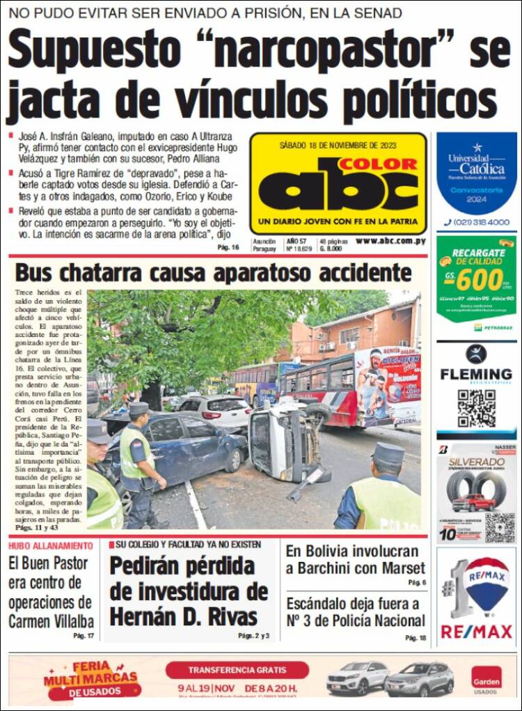 Portada de ABC Color (Paraguay)