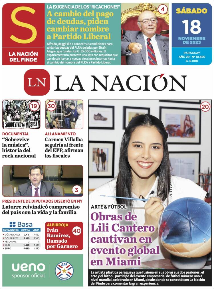 Portada de La Nación (Paraguay)