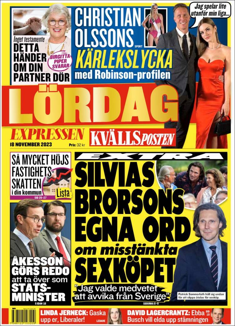 Portada de Kvällsposten (Suecia)