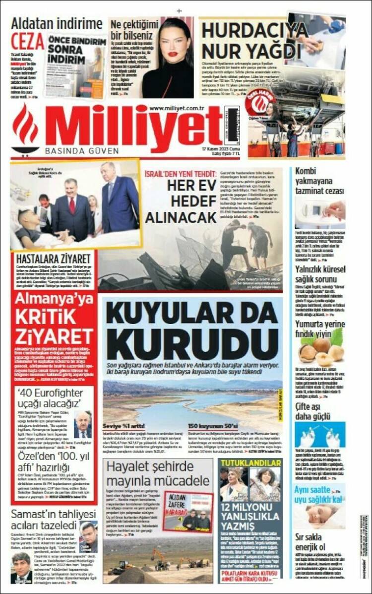Portada de Milliyet (Turqu&iacute;a)