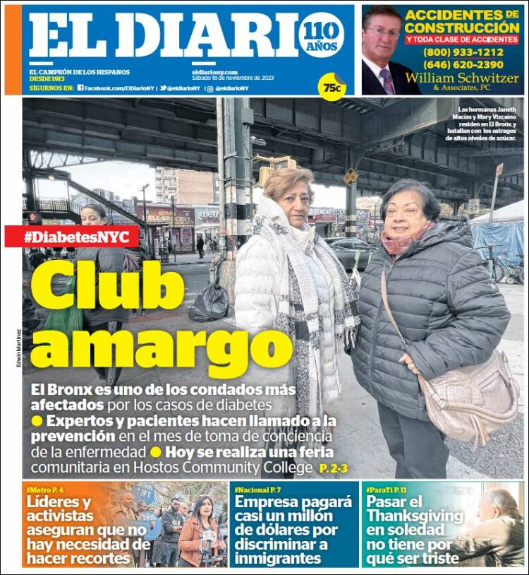 Portada de El Diario NY (USA)