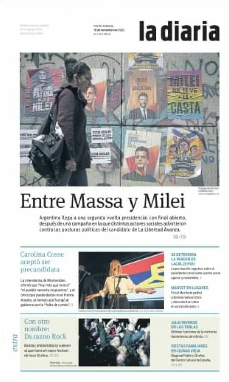 Portada de La Diaria (Uruguay)