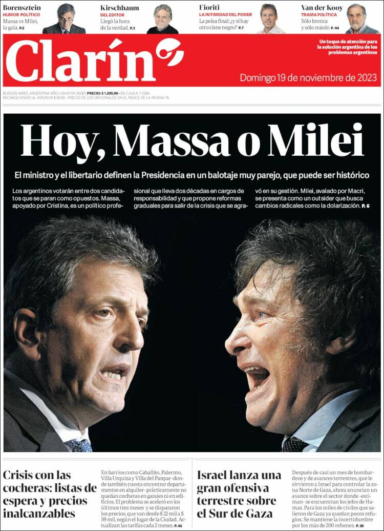 Portada de Clarín (Argentina)