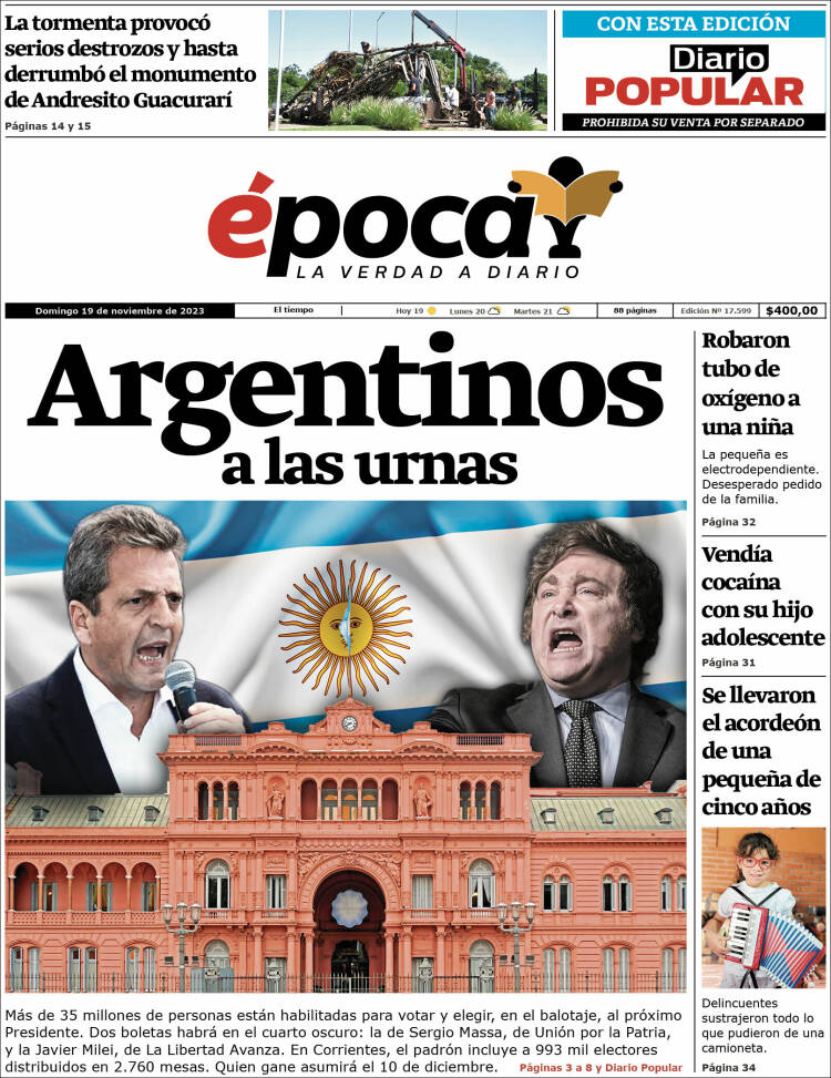 Portada de Diario Época (Argentina)