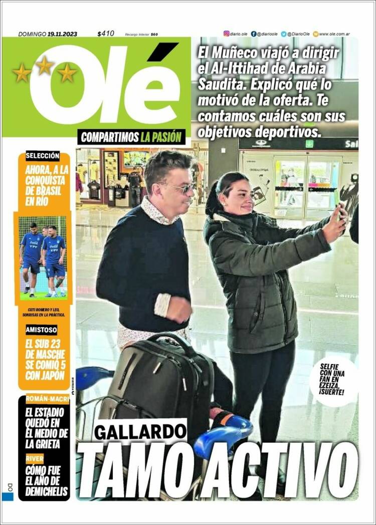 Portada de Olé (Argentina)