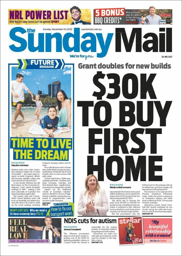 Portada de The Courier-Mail (Australia)
