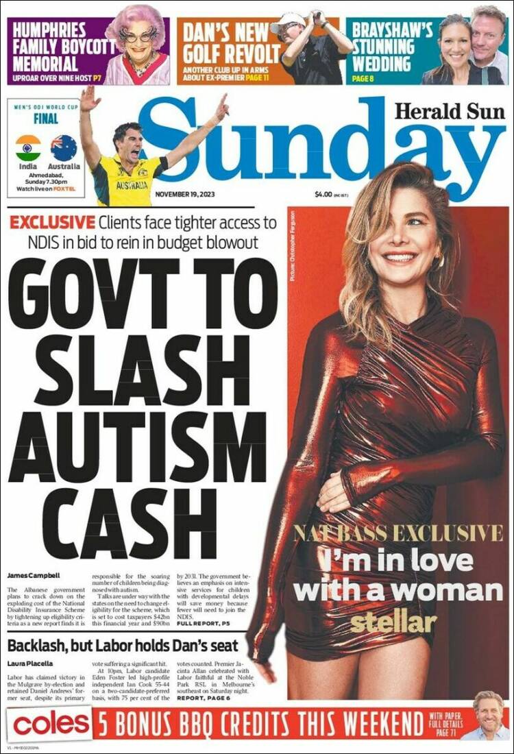 Portada de Herald Sun (Australia)