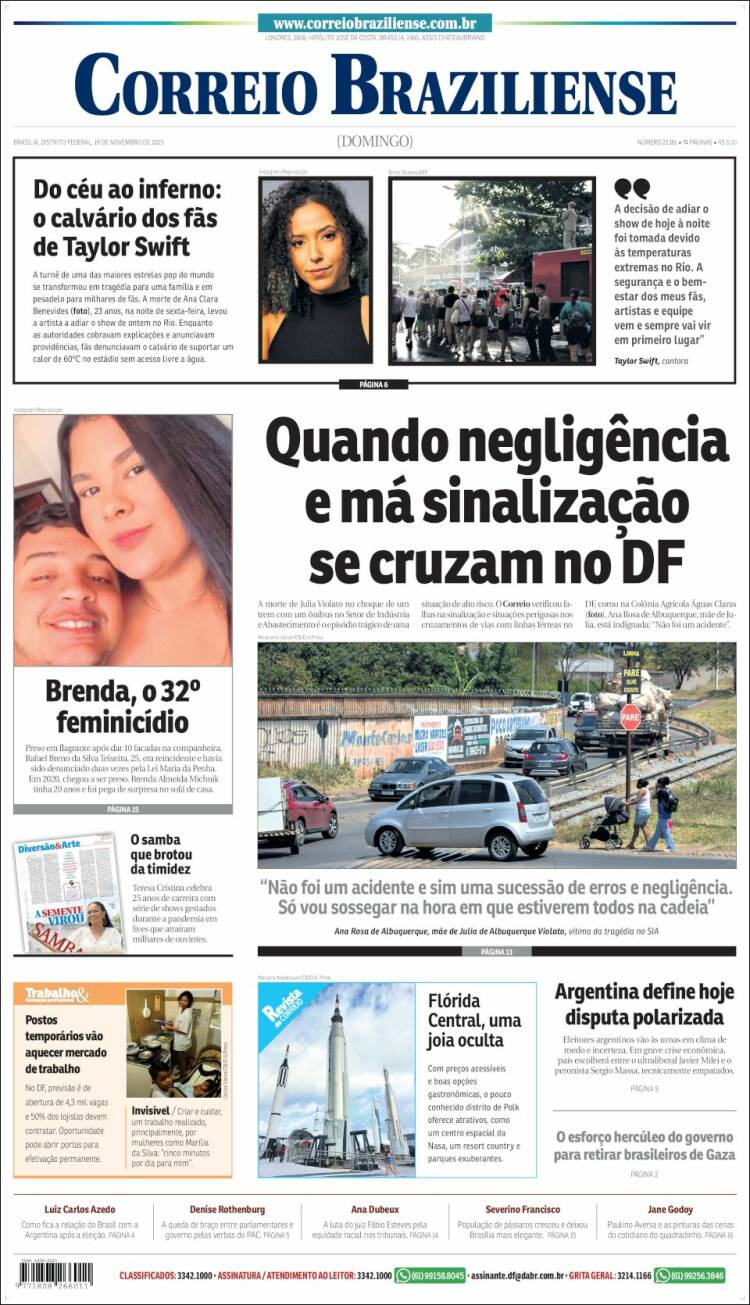 Portada de Correio Braziliense (Brasil)