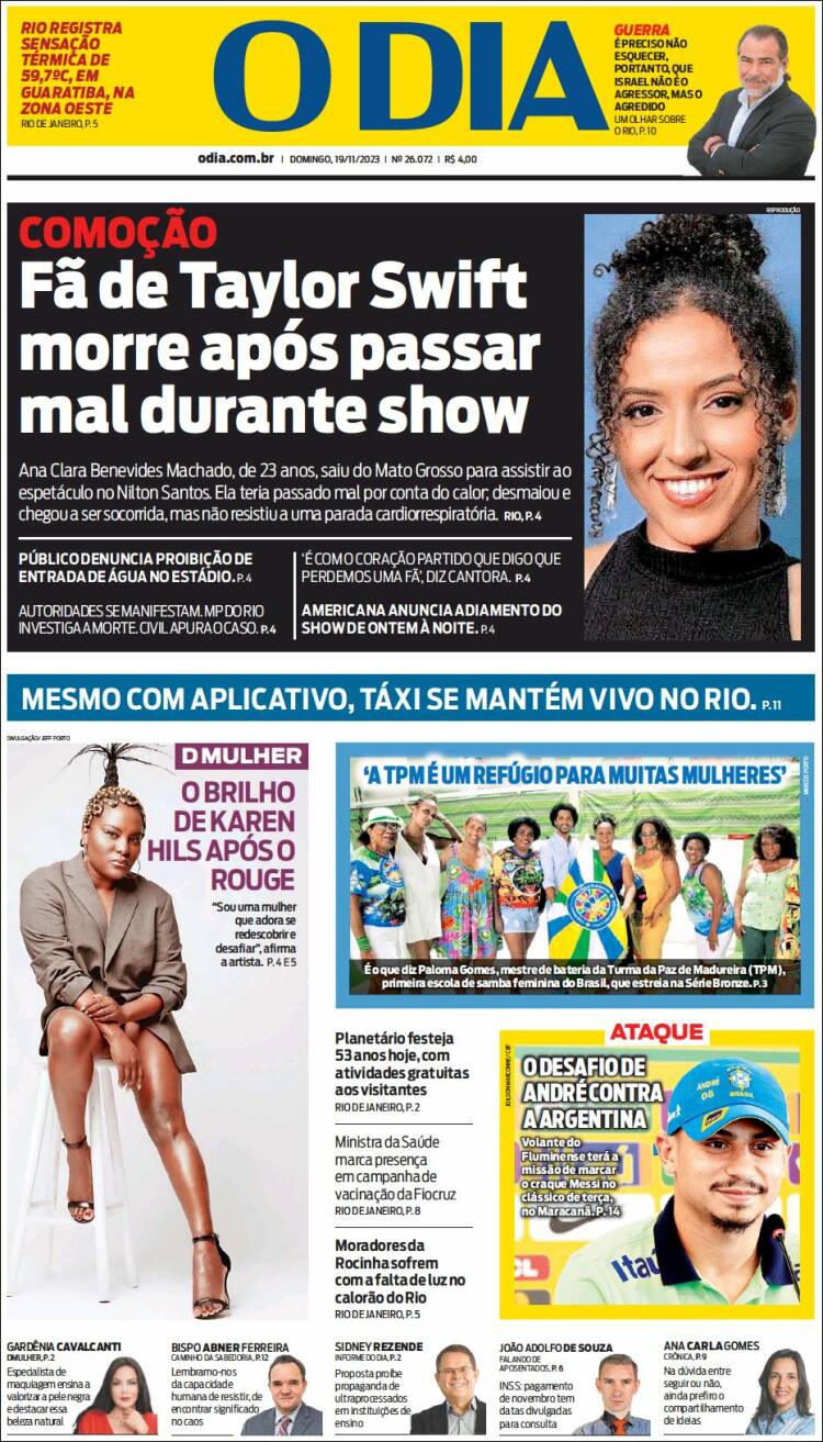 Portada de O Dia (Brasil)