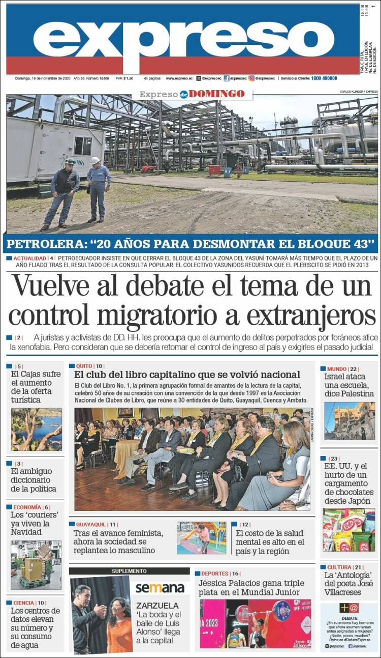 Portada de Expreso (Ecuador)