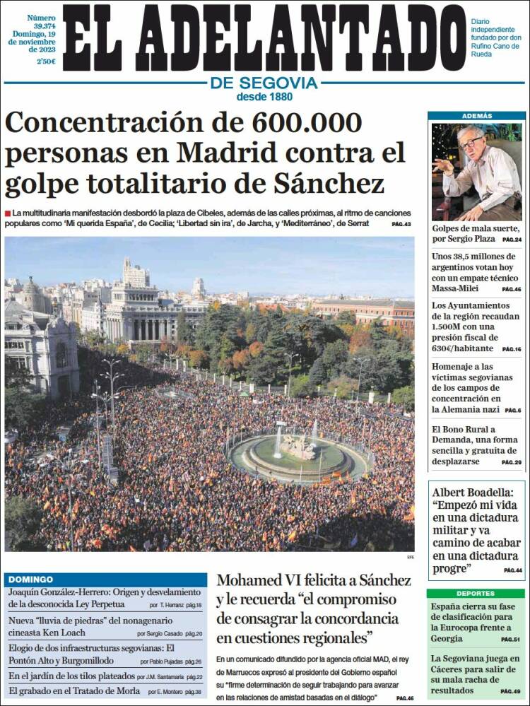 Portada de El Adelantado de Segovia (España)