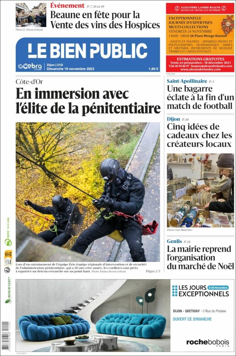 Portada de Le Bien Public (Francia)