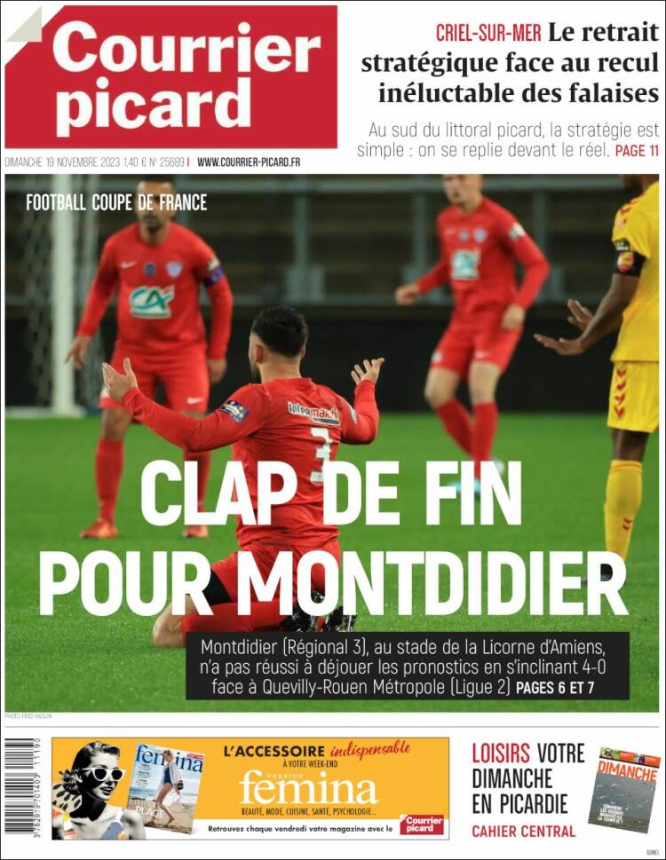 Portada de Courrier Picard (Francia)