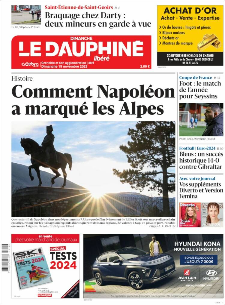 Portada de Le Dauphiné Libéré (Francia)