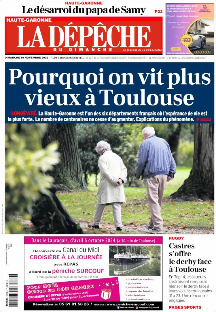 Portada de La Dépêche du Midi (Francia)