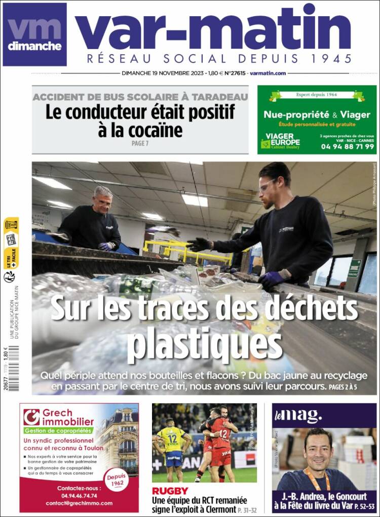 Portada de Var-Matin (Francia)