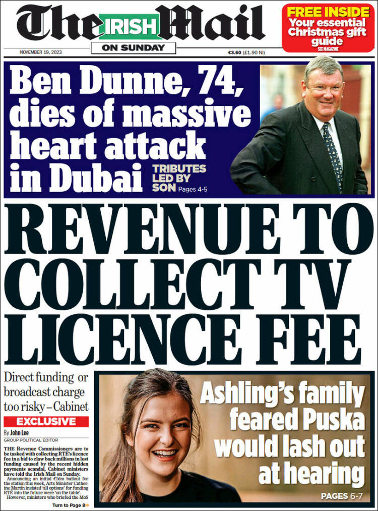 Portada de Irish Daily Mail (Irlanda)