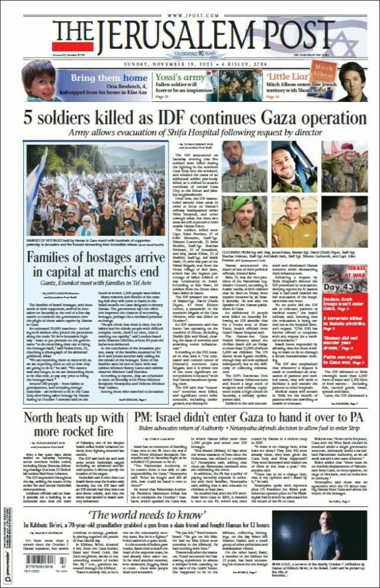 Portada de The Jerusalem Post (Israel)