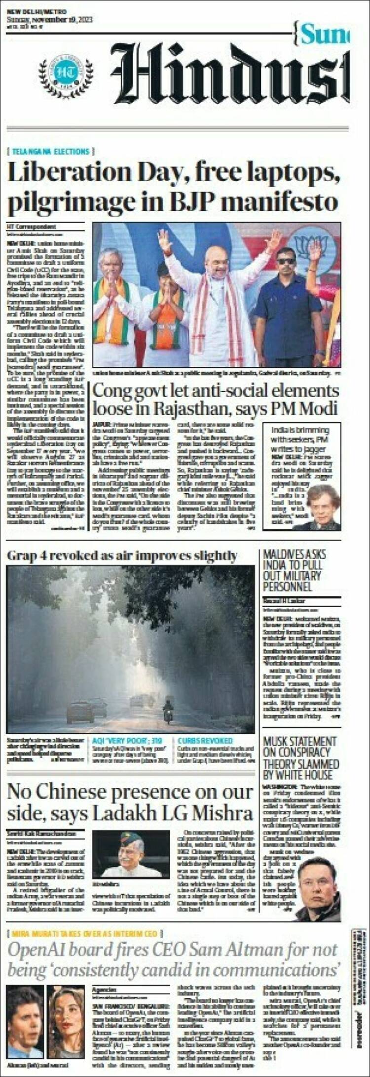 Portada de Hindustan Times (India)