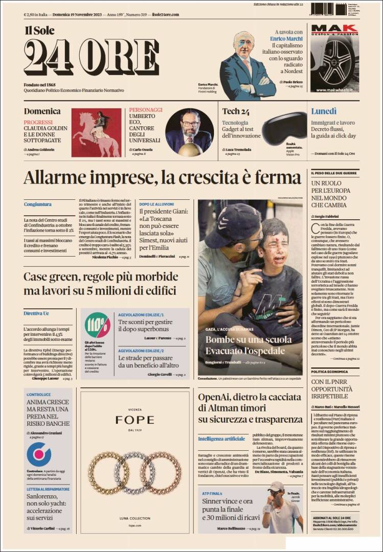 Portada de Il Sole 24 ORE (Italia)