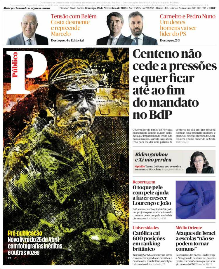 Portada de Público (Portugal)