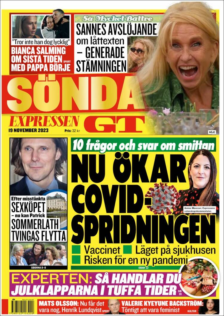 Portada de Göteborgstidningen (Suecia)