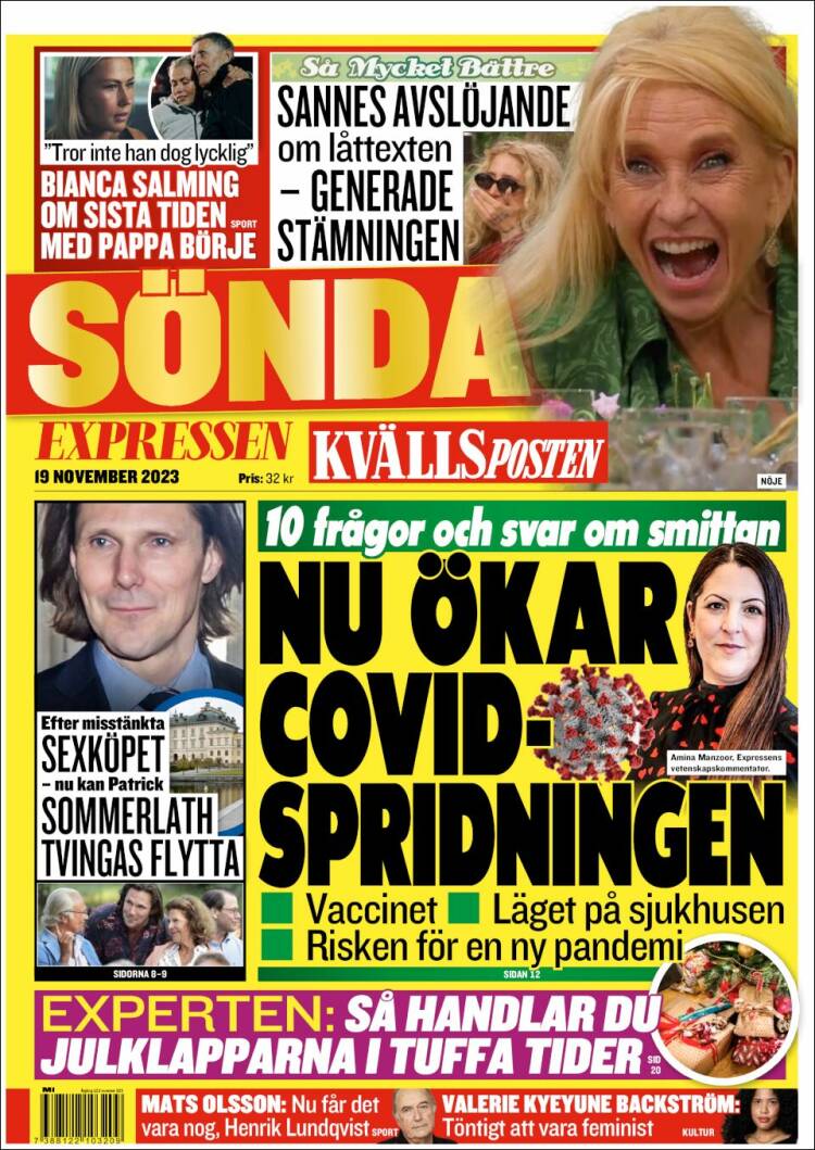 Portada de Kvällsposten (Suecia)