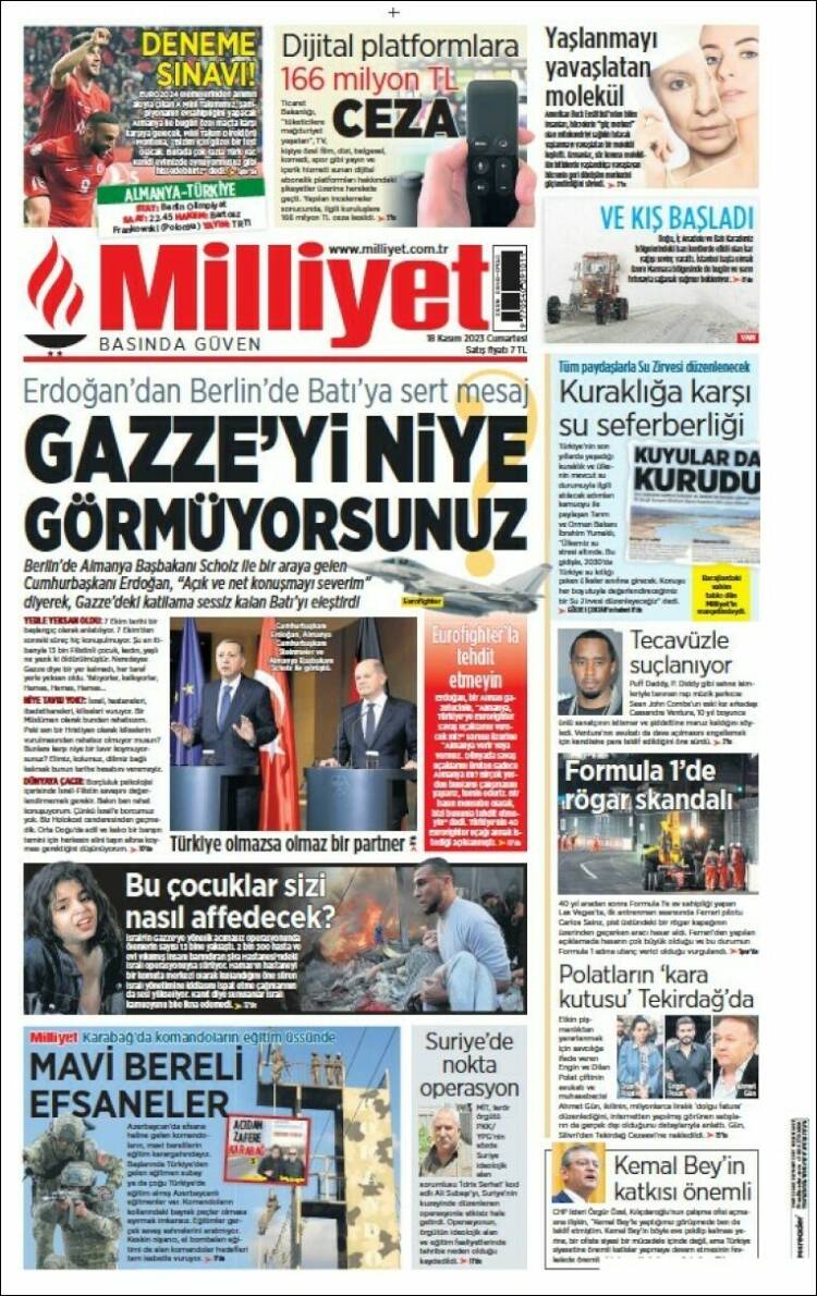 Portada de Milliyet (Turqu&iacute;a)