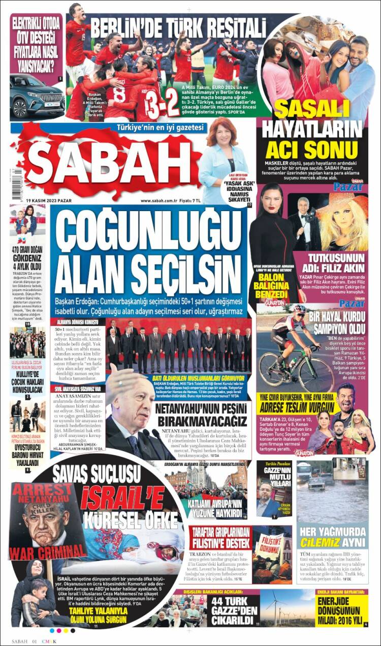 Portada de Sabah (Turqu&iacute;a)