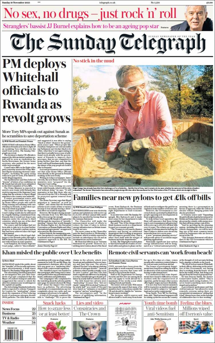 Portada de Daily Telegraph (Reino Unido)