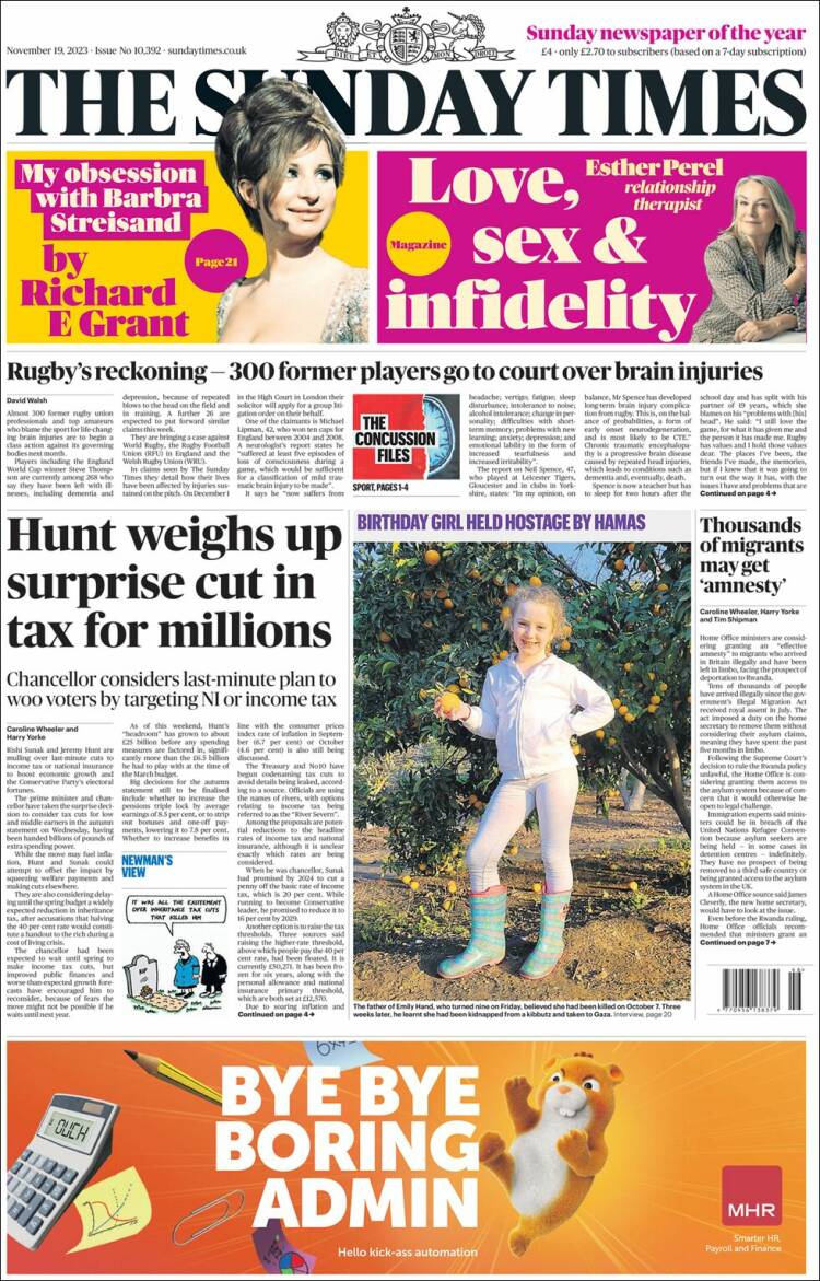 Portada de The Times (Reino Unido)