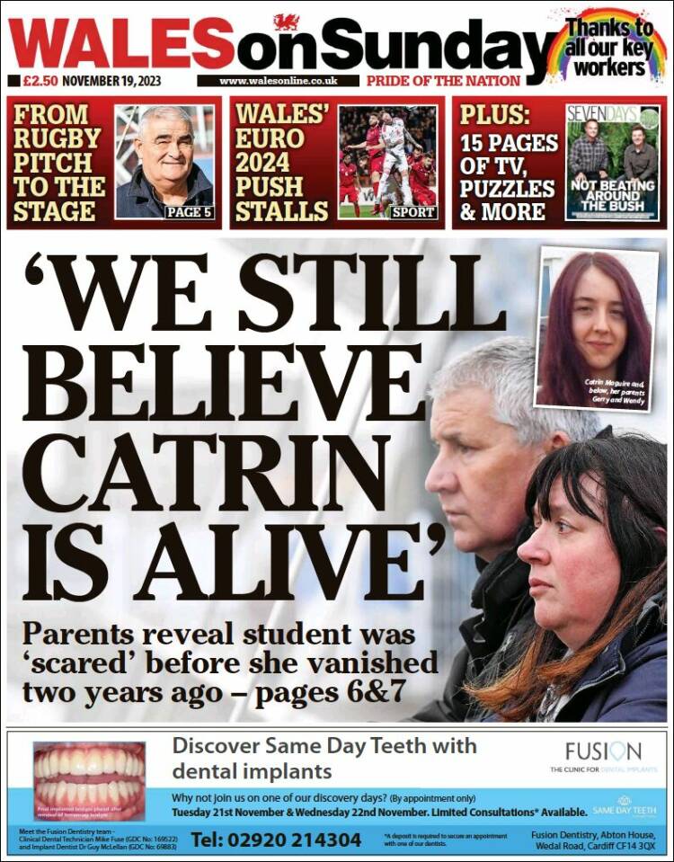 Portada de Western Mail (Reino Unido)