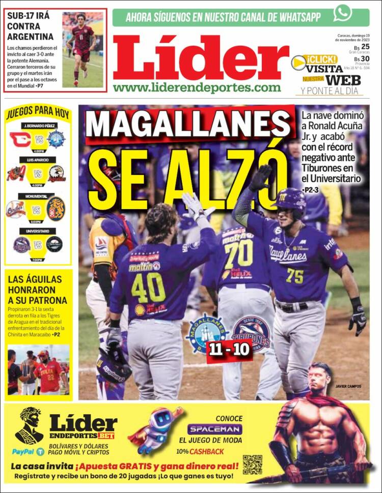 Portada de Lider en deportes (Venezuela)