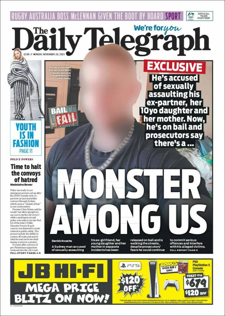 Portada de The Daily Telegraph (Australia)