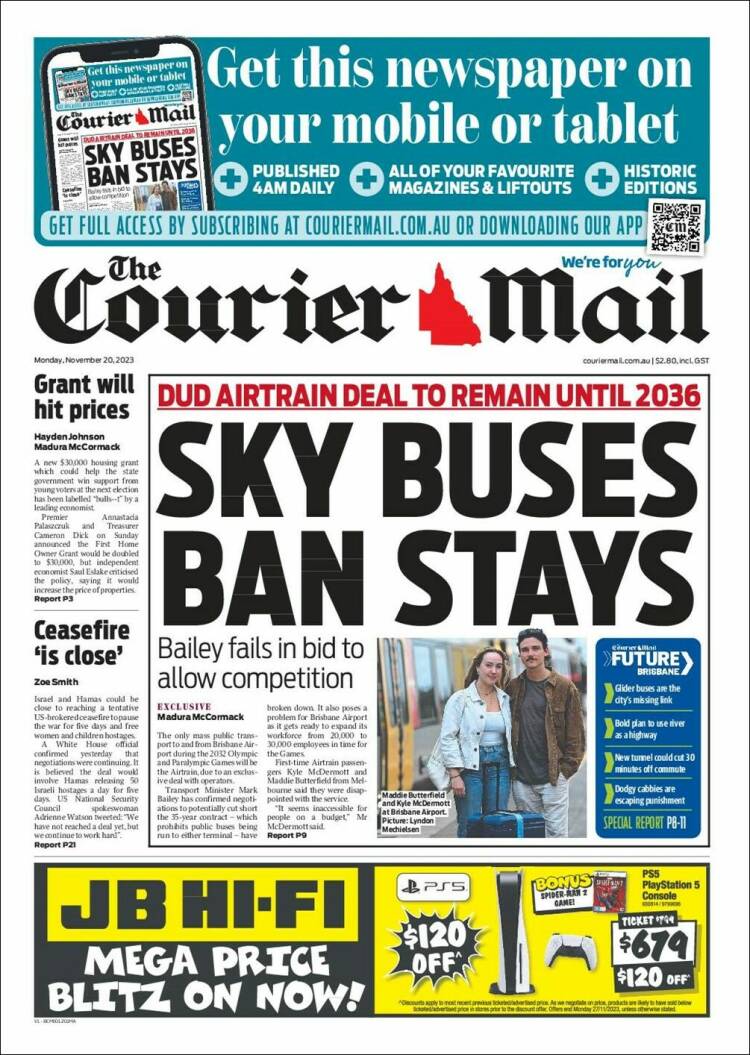 Portada de The Courier-Mail (Australia)