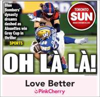 Portada de The Toronto Sun (Canadá)