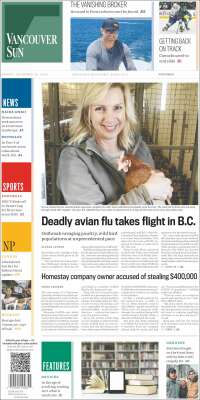 Portada de The Vancouver Sun (Canadá)