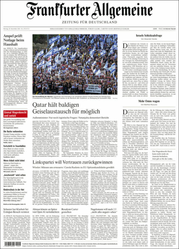 Portada de Frankfurter Allgemeine (Alemania)
