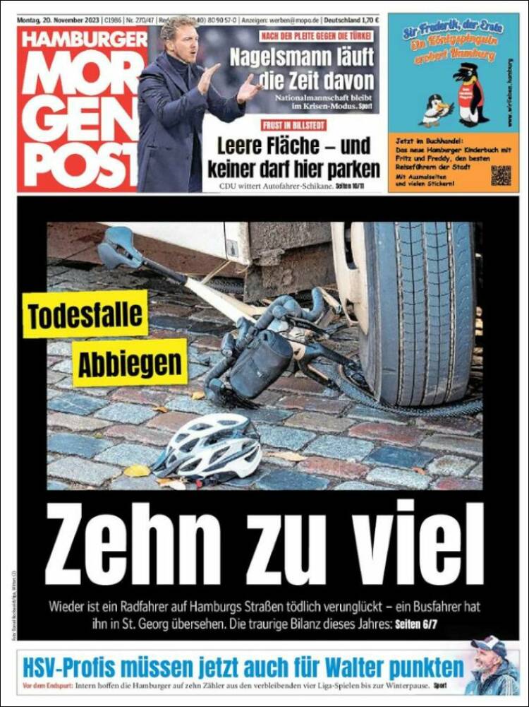 Portada de Hamburger Morgenpost  (Alemania)