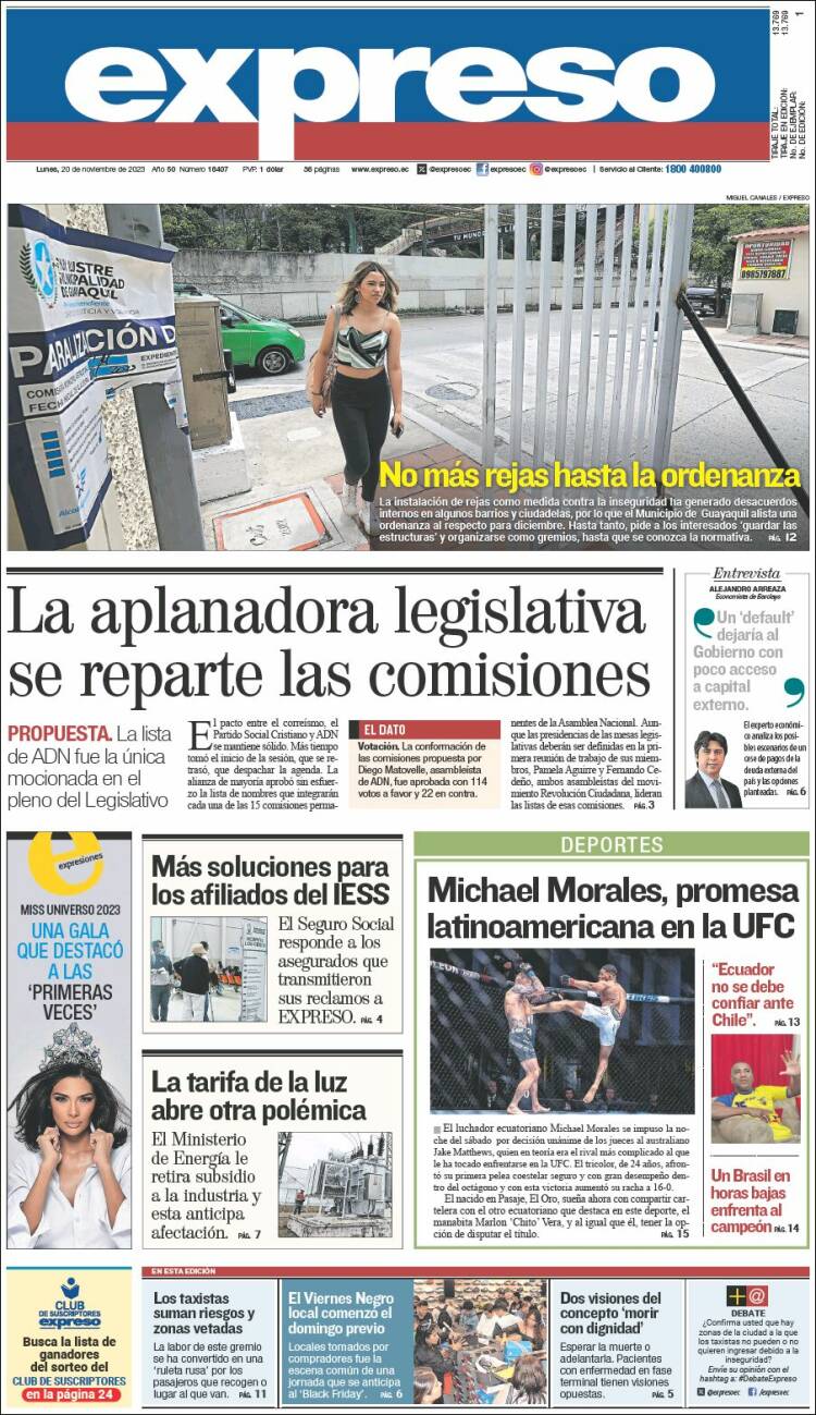 Portada de Expreso (Ecuador)