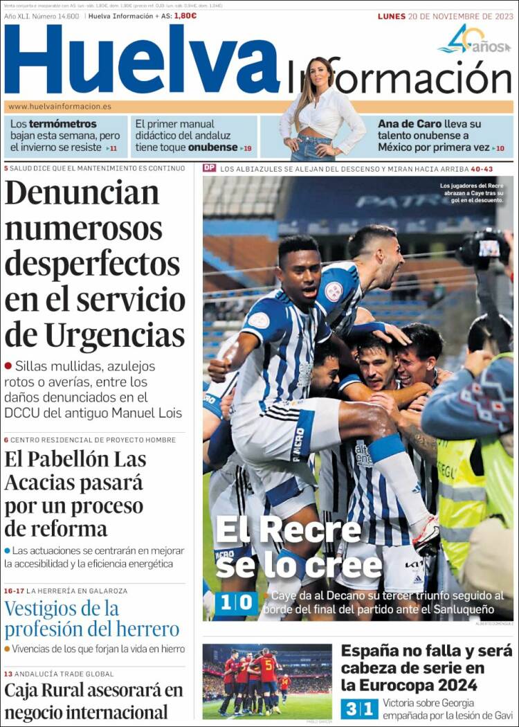 Portada de Huelva Información (España)