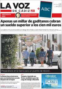 Portada de La Voz de Cádiz (España)