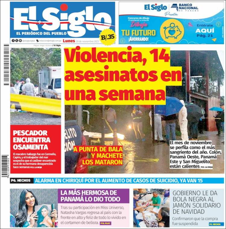 Portada de El Siglo (Panam&aacute;)