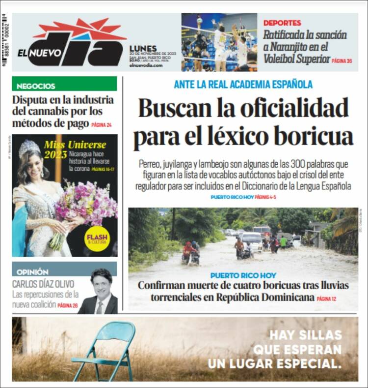 Portada de El Nuevo Día (Puerto Rico)